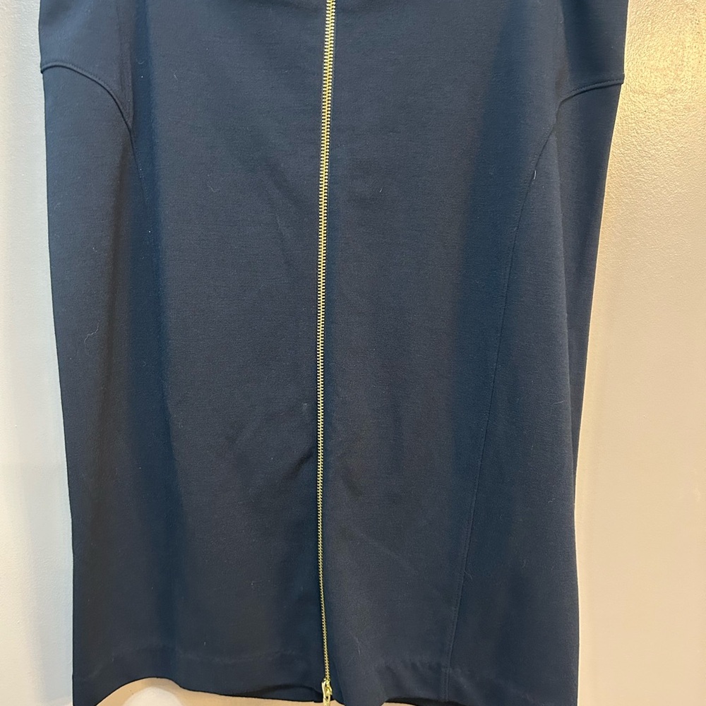 NWT Michael Michael Kors Womens Front Zip Ponte Pencil Skirt Navy